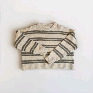 New Spiritual Gangster Wool Alpaca Oversize Striped Sweater Small Boxy Semi Crop